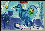 Marc Chagall: Lithographie originale  Paysage au Coq , 1958