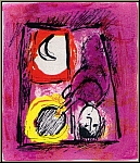 Marc Chagall: Lithographie originale  La Fentre  1957, Mourlot