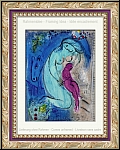 Marc Chagall: Quai aux Fleurs, Paris 1954, Lithographie originale pour  Derriere le miroir  | estampes Mourl