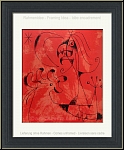 Joan Miro: Le magicien, 1956, Lithographie originale, Lune et toile sur fond rouge - uvres imprimes