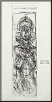 Alberto Giacometti:  Annette de face  1955, Gravure  l'eau-forte originale, Annette Giacometti au torse nu