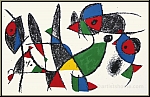 Joan Miro: La grenouille, le poisson et l'oiseau, 1975 Lithographie IX