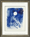 Marc Chagall:  Nature morte bleue  1957, Lithographie originale, nature morte aux fruits - arts graphiques