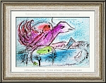 Marc Chagall: La Baie 1962, Lithographie originale, vacances en bord de mer, couple d’amoureux | uvre grav