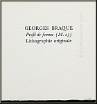 Georges Braque: Lithographie originale Profil de femme 1955, Mourlot