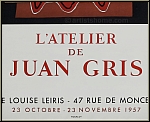 Juan Gris: Galerie Louise Leiris 1957, L'atelier de Juan Gris, Lithographie Mourlot - Affiches d'expositions