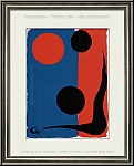 Alexander Calder: Composition sur rouge et bleu 1966, Lithographie originale Maeght Redfern | ide encadrement