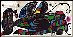 Joan Miro:  Iran  1974, Lithographie originale signe dans la pierre