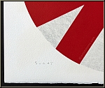 Kumi Sugai:  S  Rouge et noir, 1992, Lithographie sur le thme de la lettre S signe - estampes rares